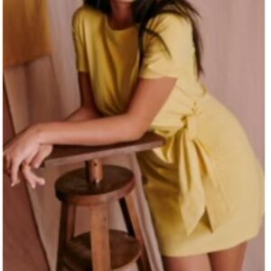 Sezane Pippa Short Dress Pastel Yellow - Size XS New W/O tags